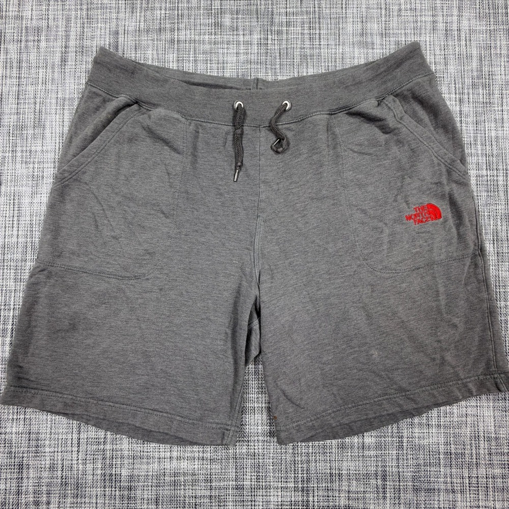 The North Face Mens Sweat Shorts XXL Regular Gray Cotton Blend Drawstring Logo